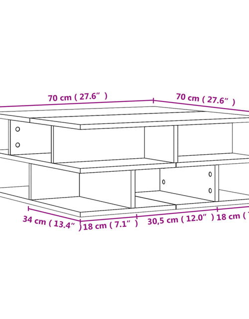 Загрузите изображение в средство просмотра галереи, Masă de cafea, stejar maro, 70x70x29 cm, lemn compozit
