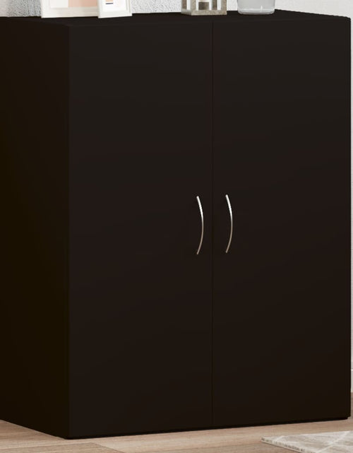 Încărcați imaginea în vizualizatorul Galerie, Fișet, negru, 60x32x77,5 cm, lemn prelucrat

