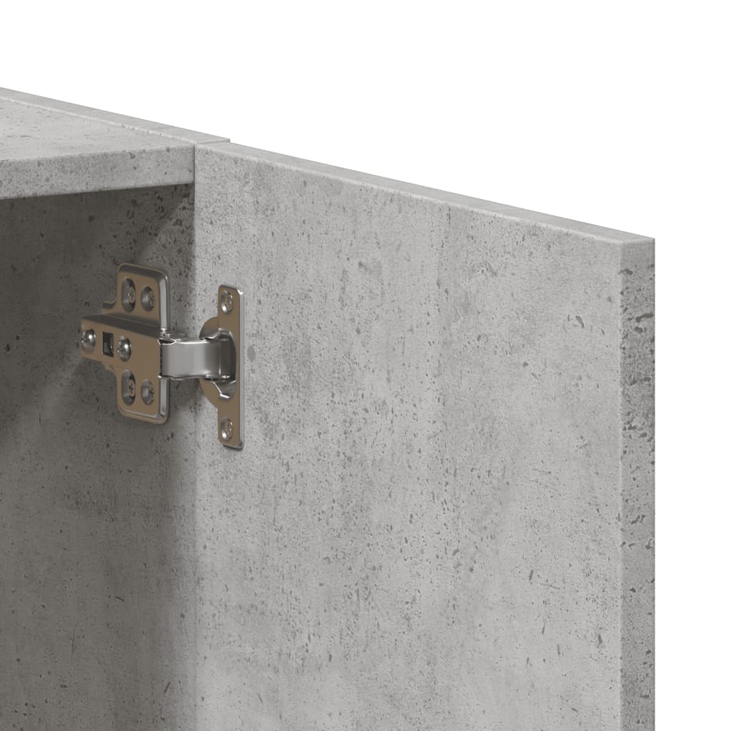Fișet, gri beton, 60x32x77,5 cm, lemn prelucrat