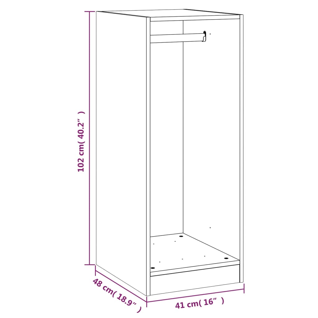 Dulap, gri beton, 48x41x102 cm, lemn prelucrat