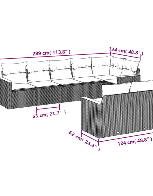 Загрузите изображение в средство просмотра галереи, Set canapele de grădină, 8 piese, cu perne, bej, poliratan

