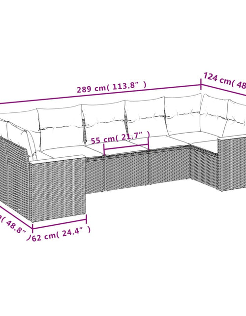 Загрузите изображение в средство просмотра галереи, Set canapele de grădină, 7 piese, cu perne, bej, poliratan
