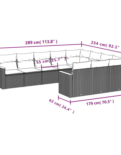 Încărcați imaginea în vizualizatorul Galerie, Set canapele de grădină cu perne, 10 piese, bej, poliratan
