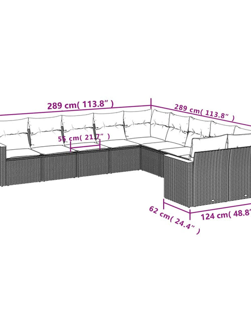 Загрузите изображение в средство просмотра галереи, Set canapele de grădină cu perne, 10 piese, bej, poliratan
