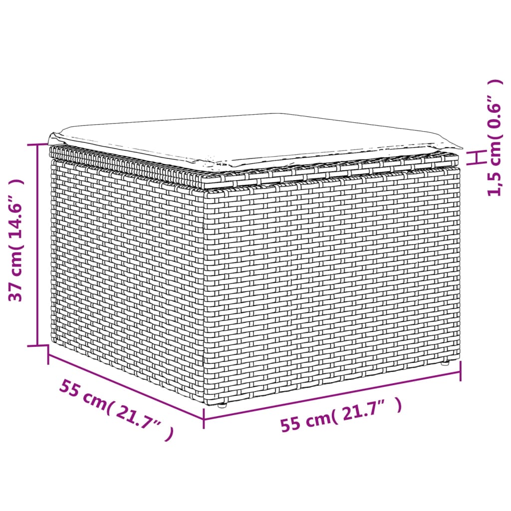 Set mobilier de grădină cu perne, 4 piese, negru, poliratan