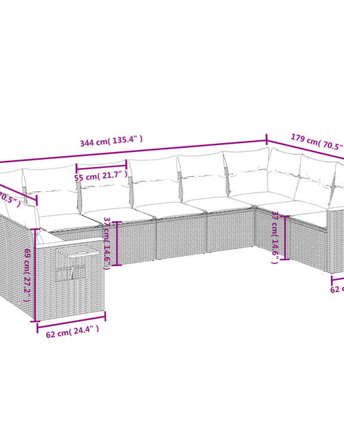 Загрузите изображение в средство просмотра галереи, Set canapele de grădină cu perne, 10 piese, bej, poliratan
