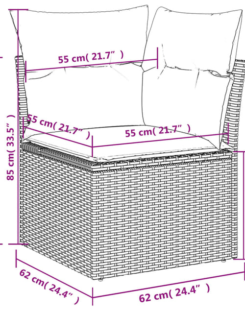 Загрузите изображение в средство просмотра галереи, Set mobilier de grădină cu perne, 8 piese, negru, poliratan
