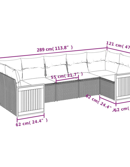 Загрузите изображение в средство просмотра галереи, Set canapele de grădină, 7 piese, cu perne, bej, poliratan
