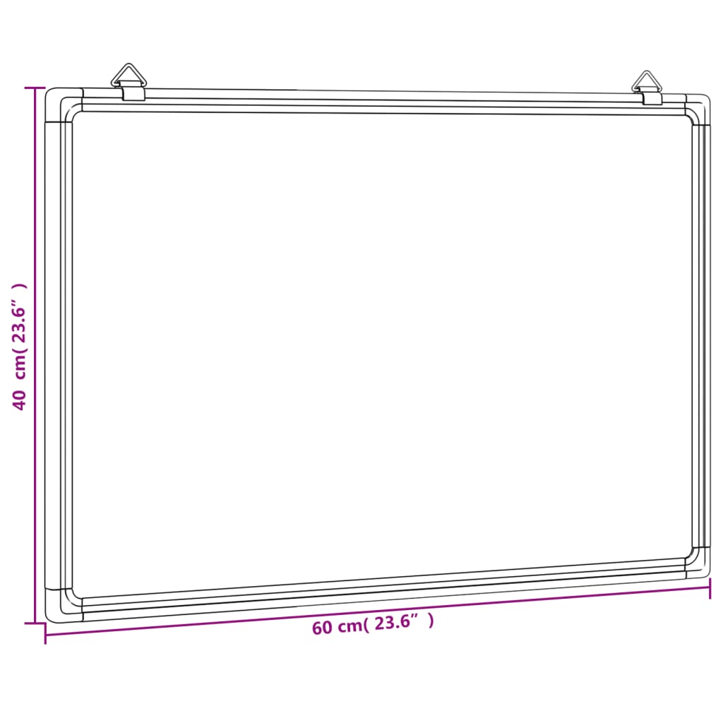 Tablă magnetică, alb, 60x40x1,7 cm, aluminiu