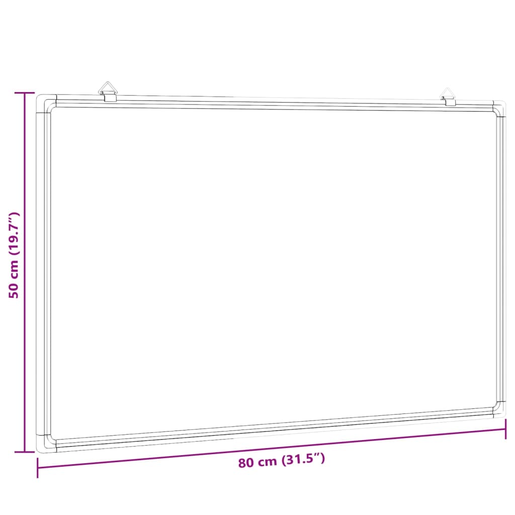 Tablă magnetică, alb, 80x50x1,7 cm, aluminiu