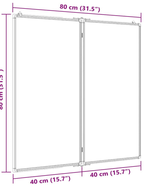 Загрузите изображение в средство просмотра галереи, Tablă magnetică pliabilă, alb, 80x80x1,7 cm, aluminiu
