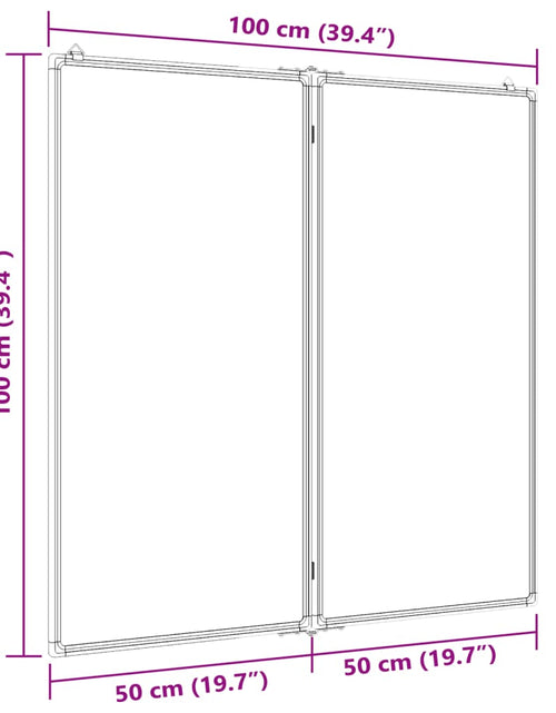 Загрузите изображение в средство просмотра галереи, Tablă magnetică pliabilă, alb, 100x100x1,7 cm, aluminiu
