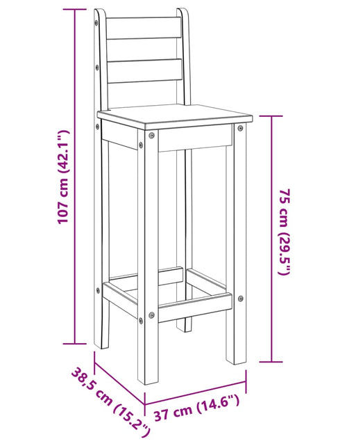 Încărcați imaginea în vizualizatorul Galerie, Scaune de bar, 2 buc., lemn masiv de pin
