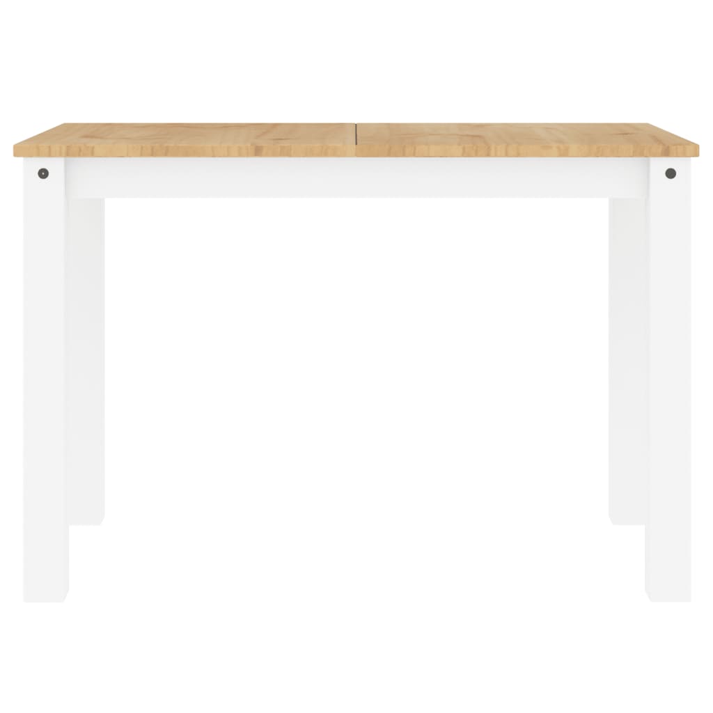 Masă de sufragerie „Panama”, alb, 117x60x75 cm, lemn masiv pin