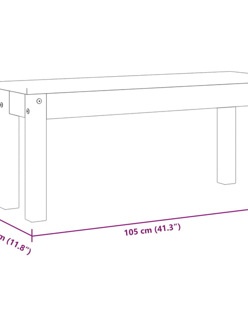 Încărcați imaginea în vizualizatorul Galerie, Banchetă de bucătărie Panama, alb, 105x30x45 cm, lemn masiv pin
