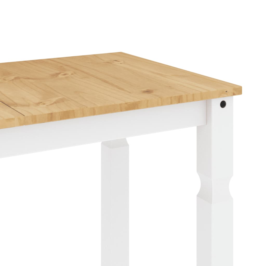 Masă de sufragerie "Corona", alb 112x60x75 cm lemn masiv de pin