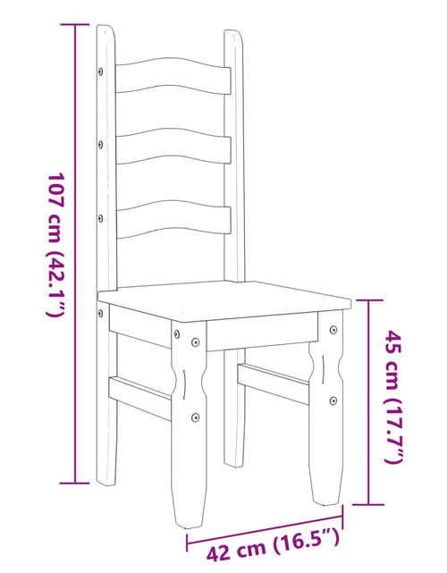 Încărcați imaginea în vizualizatorul Galerie, Scaune de bucătărie Corona 2buc. alb 42x47x107cm lemn masiv pin
