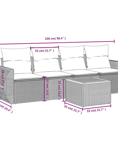 Загрузите изображение в средство просмотра галереи, Set canapele de grădină cu perne, 5 piese, bej, poliratan
