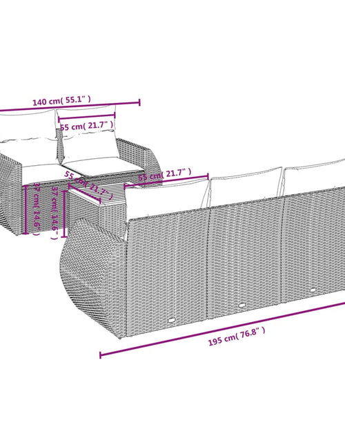 Загрузите изображение в средство просмотра галереи, Set canapele de grădină cu perne, 6 piese, bej, poliratan
