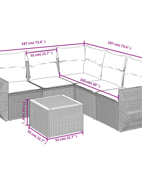 Загрузите изображение в средство просмотра галереи, Set canapele de grădină cu perne, 6 piese, bej, poliratan
