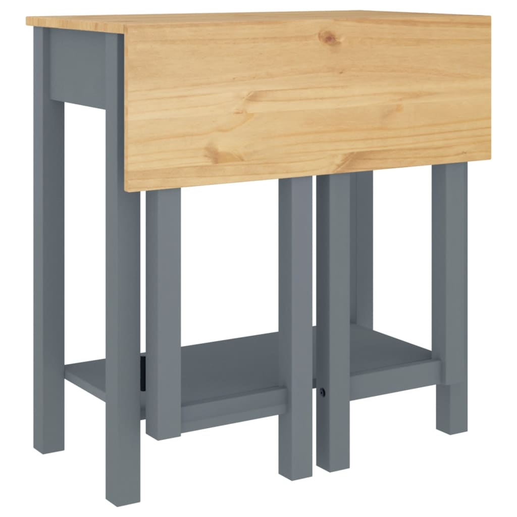 Set mobilier de bar, 5 piese, gri, lemn masiv de pin