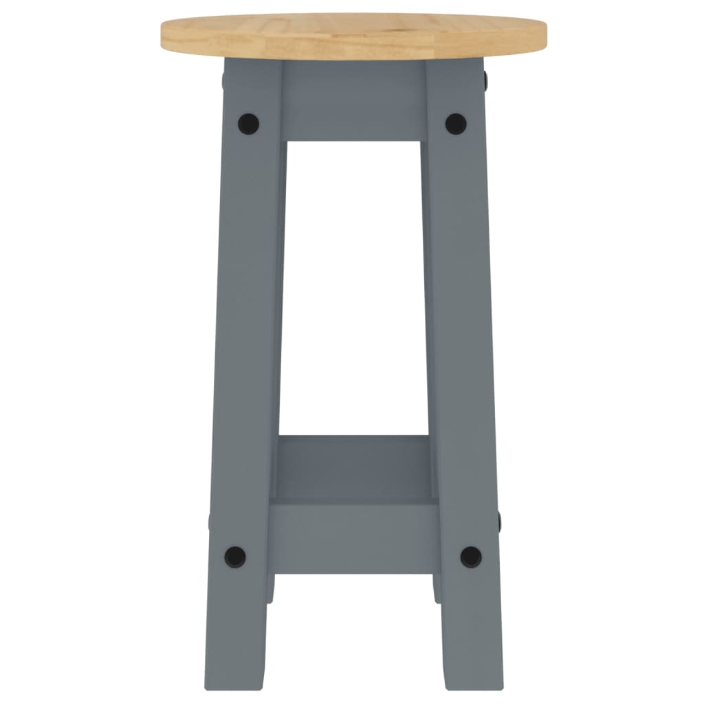 Set mobilier de bar, 5 piese, gri, lemn masiv de pin