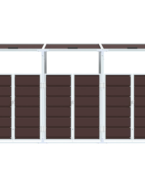 Загрузите изображение в средство просмотра галереи, Depozit pubele cu roți triple, maro, 216x81x115 cm, oțel
