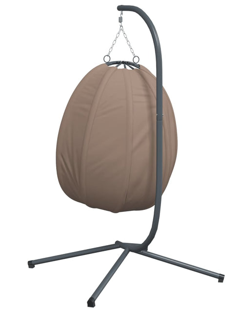 Încărcați imaginea în vizualizatorul Galerie, Scaun suspendat tip ou, cu suport, taupe, țesătură și oțel
