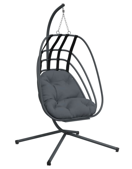Încărcați imaginea în vizualizatorul Galerie, Suport pentru scaun suspendat tip ou, antracit, oțel
