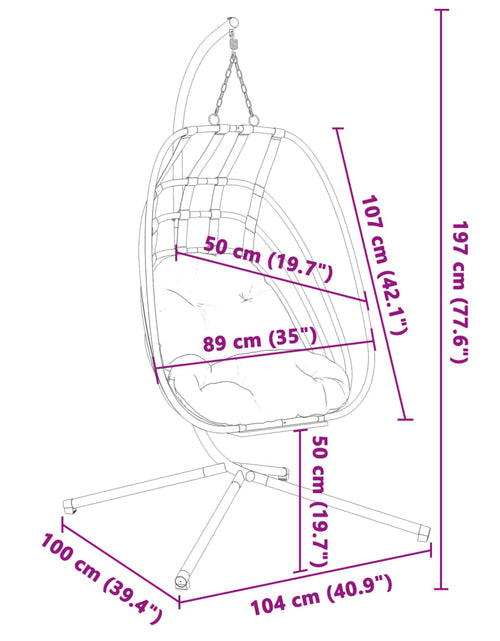 Загрузите изображение в средство просмотра галереи, Suport pentru scaun suspendat tip ou, antracit, oțel
