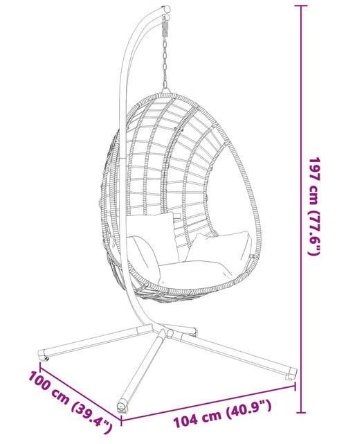 Загрузите изображение в средство просмотра галереи, Suport pentru scaun suspendat tip ou, antracit, oțel

