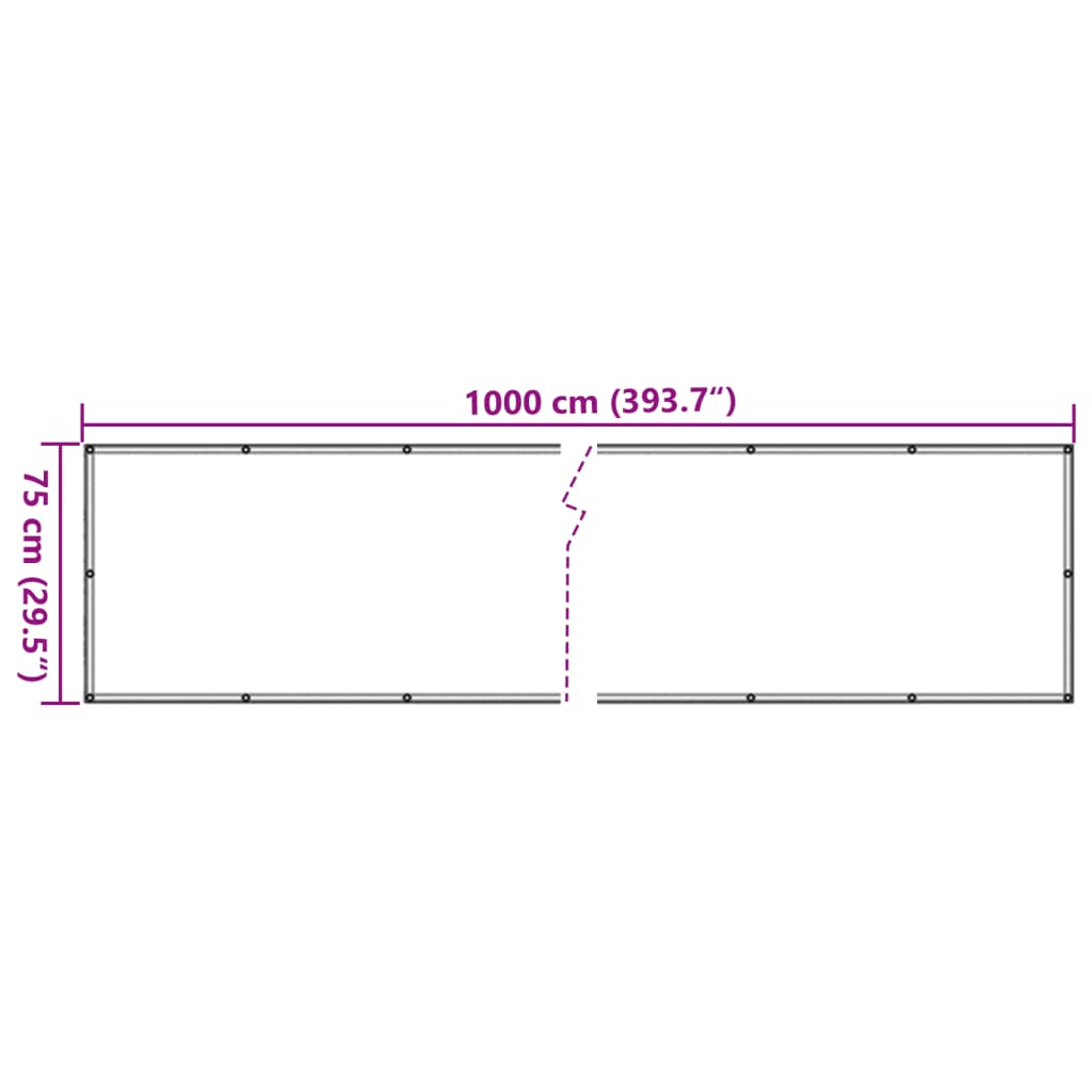 Paravan de grădină cu aspect de piatră, gri, 1000x75 cm PVC