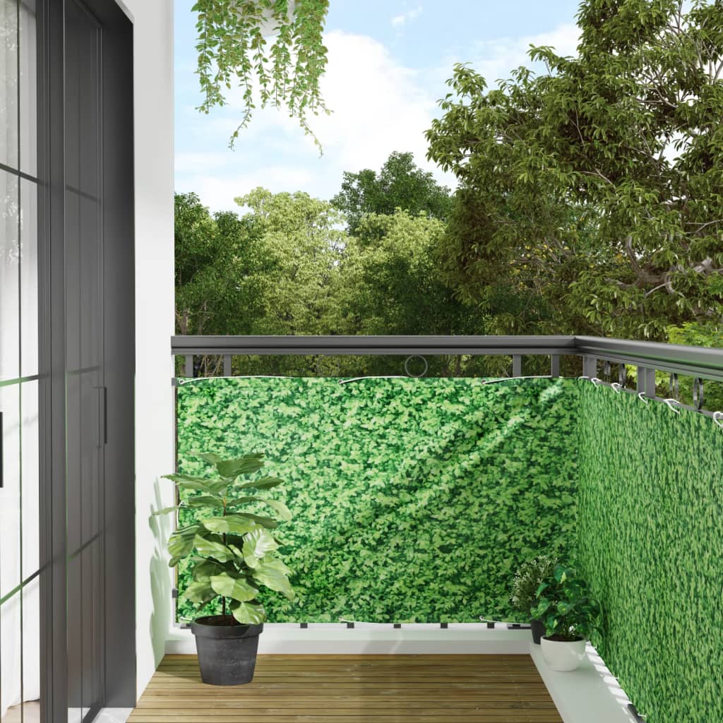 Paravan de grădină cu aspect de plantă, verde, 800x90 cm, PVC