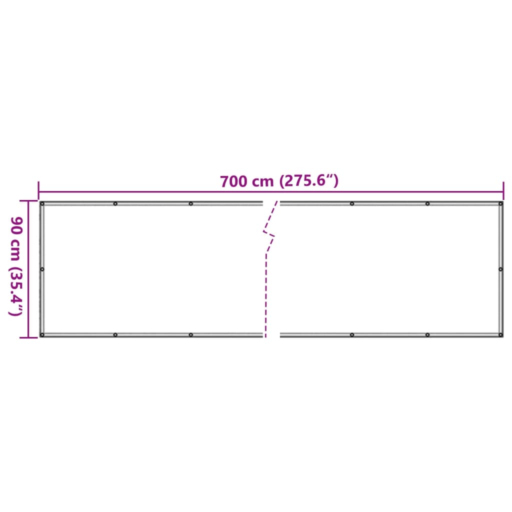 Paravan de grădină cu aspect de piatră, gri, 700x90 cm PVC