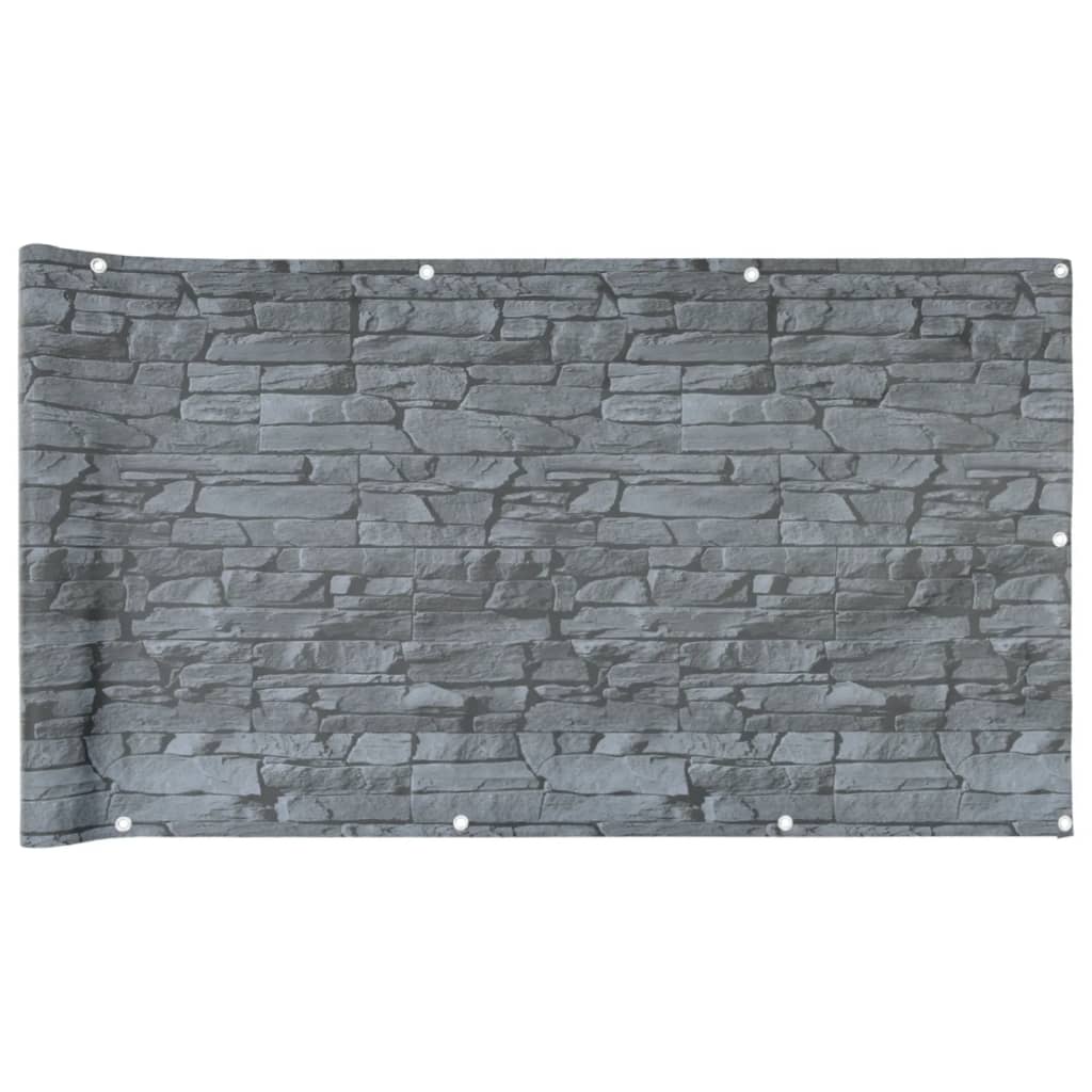 Paravan de grădină cu aspect de piatră, gri, 1000x90 cm PVC