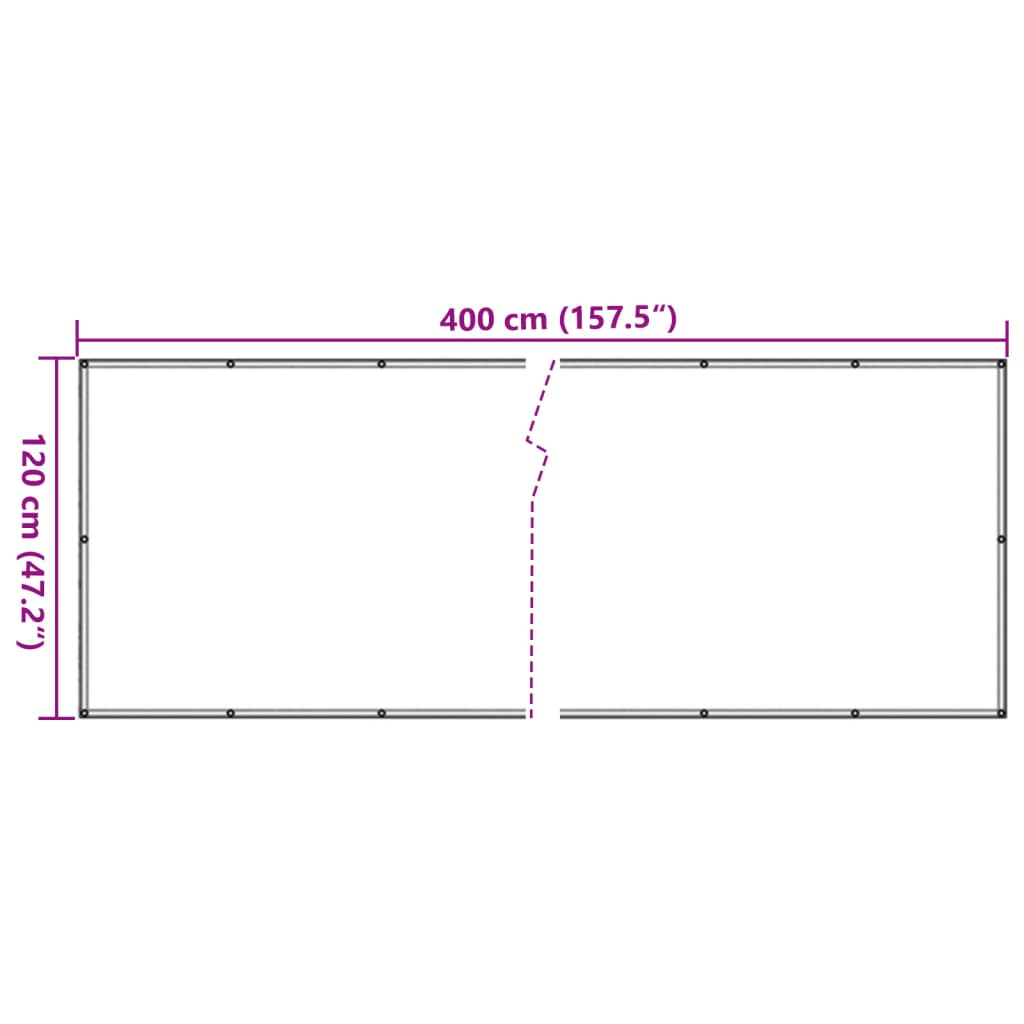 Paravan de grădină cu aspect de plantă, verde, 400x120 cm, PVC