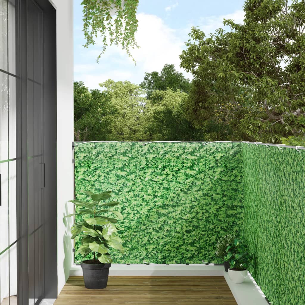 Paravan de grădină cu aspect de plantă, verde, 500x120 cm, PVC