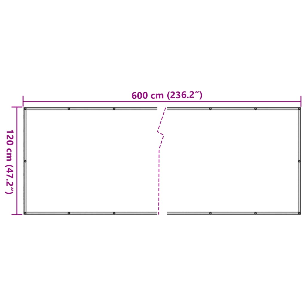 Paravan de grădină cu aspect de plantă, verde, 600x120 cm, PVC