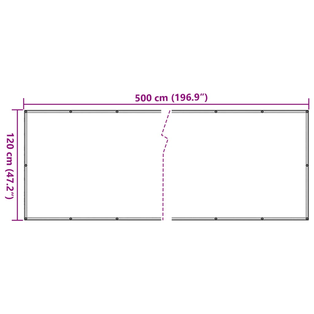 Paravan de grădină cu aspect de piatră, gri, 500x120 cm PVC