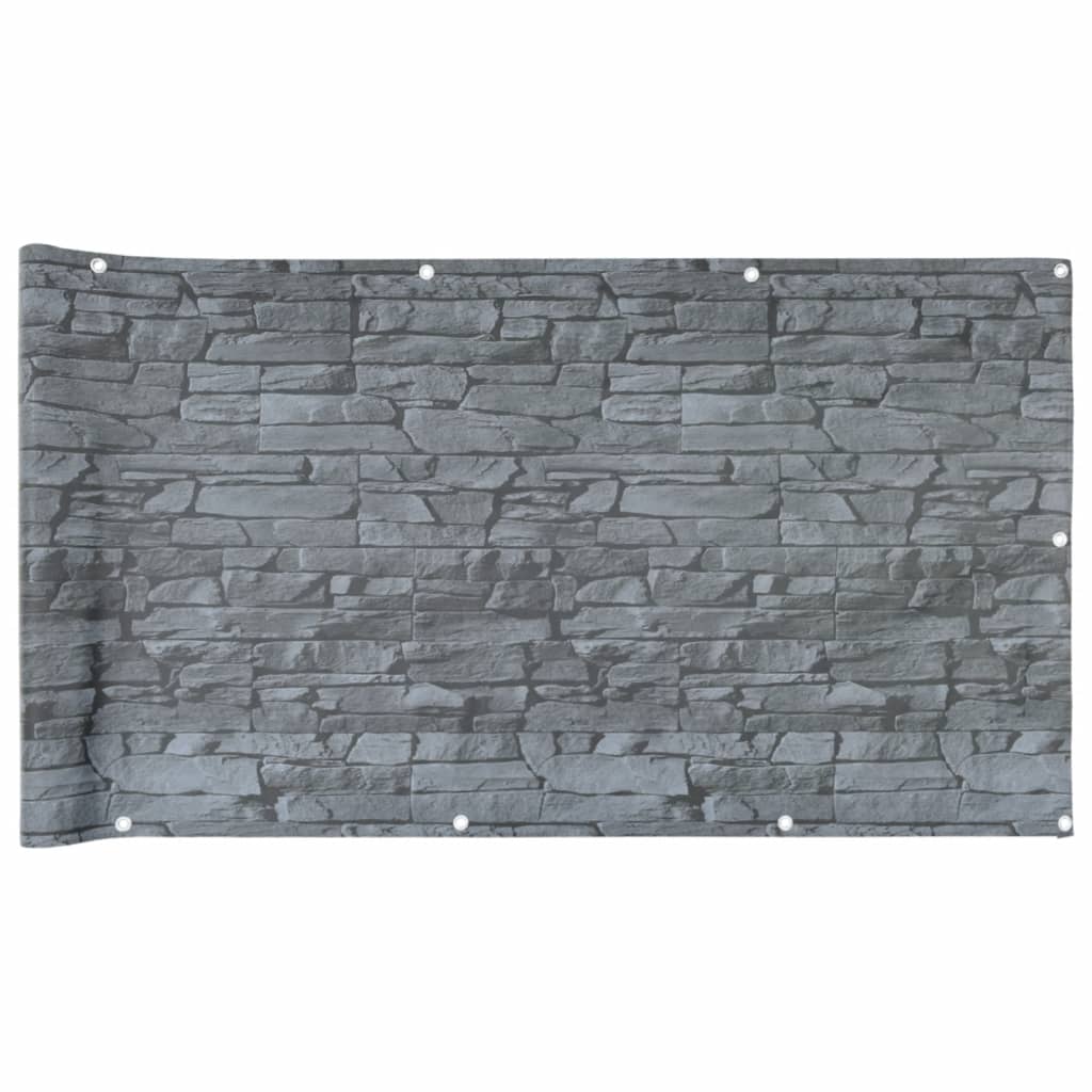 Paravan de grădină cu aspect de piatră, gri, 600x120 cm PVC