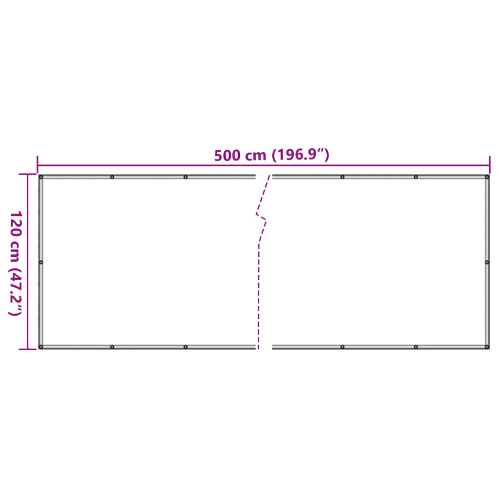 Paravan de grădină cu aspect de piatră, 500x120 cm PVC