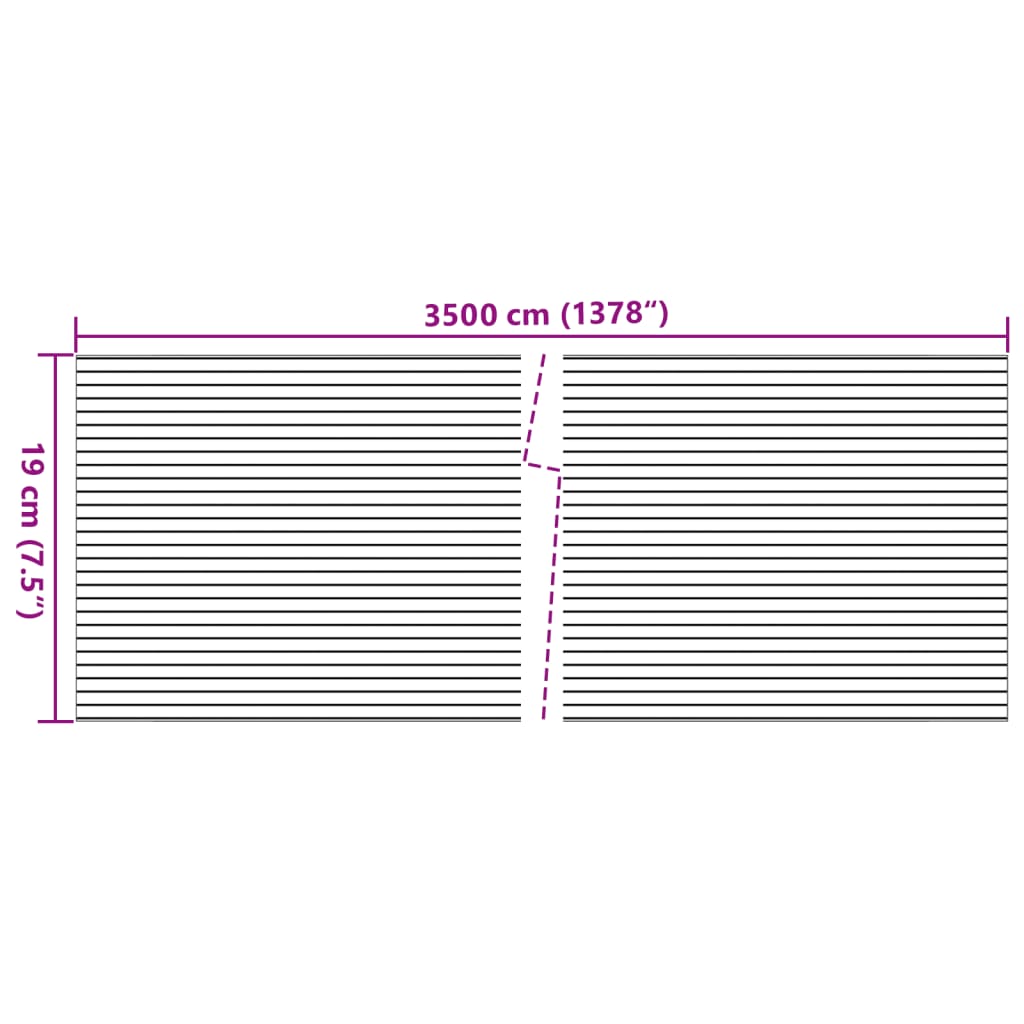 Paravan de grădină cu aspect de piatră, gri, 35x0,19 m PVC