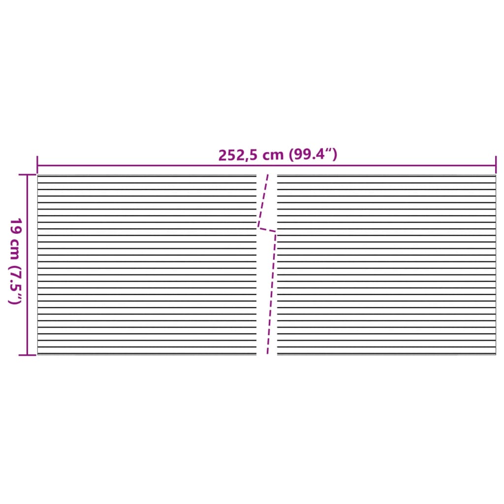 Paravane de grădină, 10 buc., gri, 252,5x19 cm, PVC