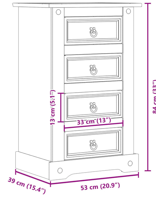 Загрузите изображение в средство просмотра галереи, Noptieră Corona, 53x39x84 cm, lemn masiv de pin
