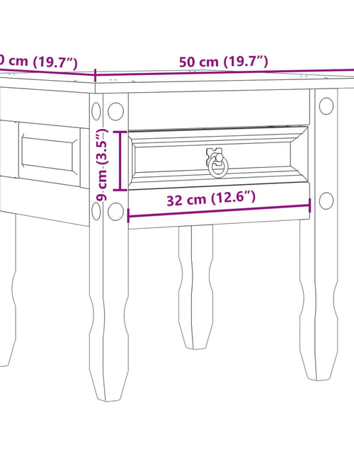 Încărcați imaginea în vizualizatorul Galerie, Măsuță laterală &quot;Corona&quot;, 50x50x50 cm, lemn masiv de pin

