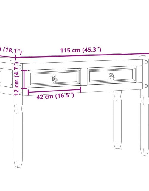 Загрузите изображение в средство просмотра галереи, Măsuță consolă &quot;Corona&quot;, 115x46x73 cm, lemn masiv de pin
