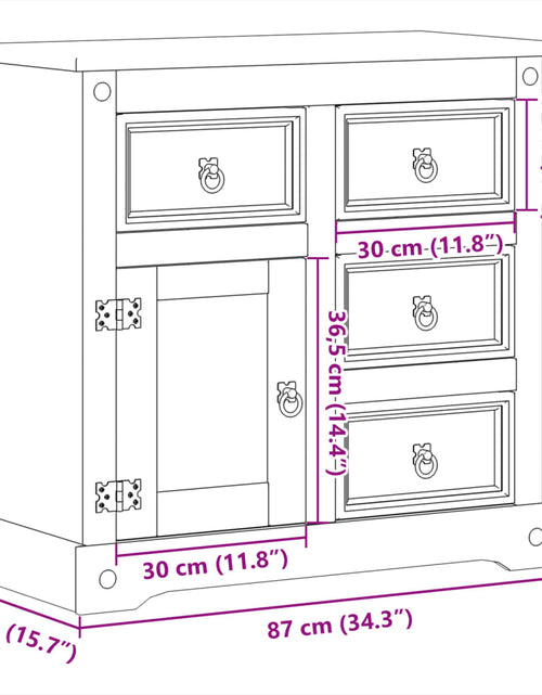 Загрузите изображение в средство просмотра галереи, Dulap „Corona”, 87x40x76 cm, lemn masiv de pin
