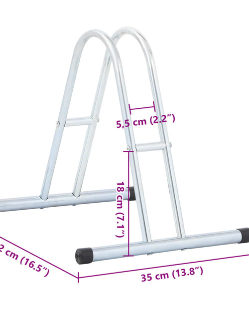 Загрузите изображение в средство просмотра галереи, Suport 1 bicicletă de podea de sine stătător, oțel galvanizat
