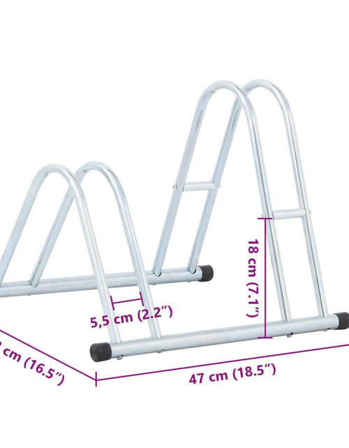 Загрузите изображение в средство просмотра галереи, Suport pentru 2 biciclete de sine stătător, oțel galvanizat
