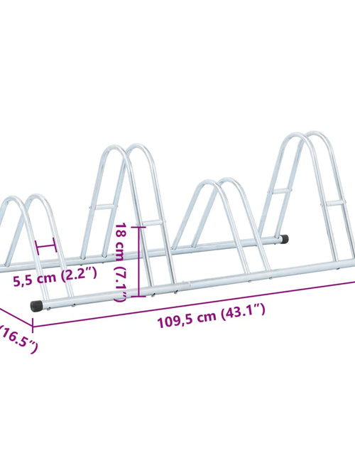 Загрузите изображение в средство просмотра галереи, Suport de sine stătător pentru 4 biciclete, oțel galvanizat
